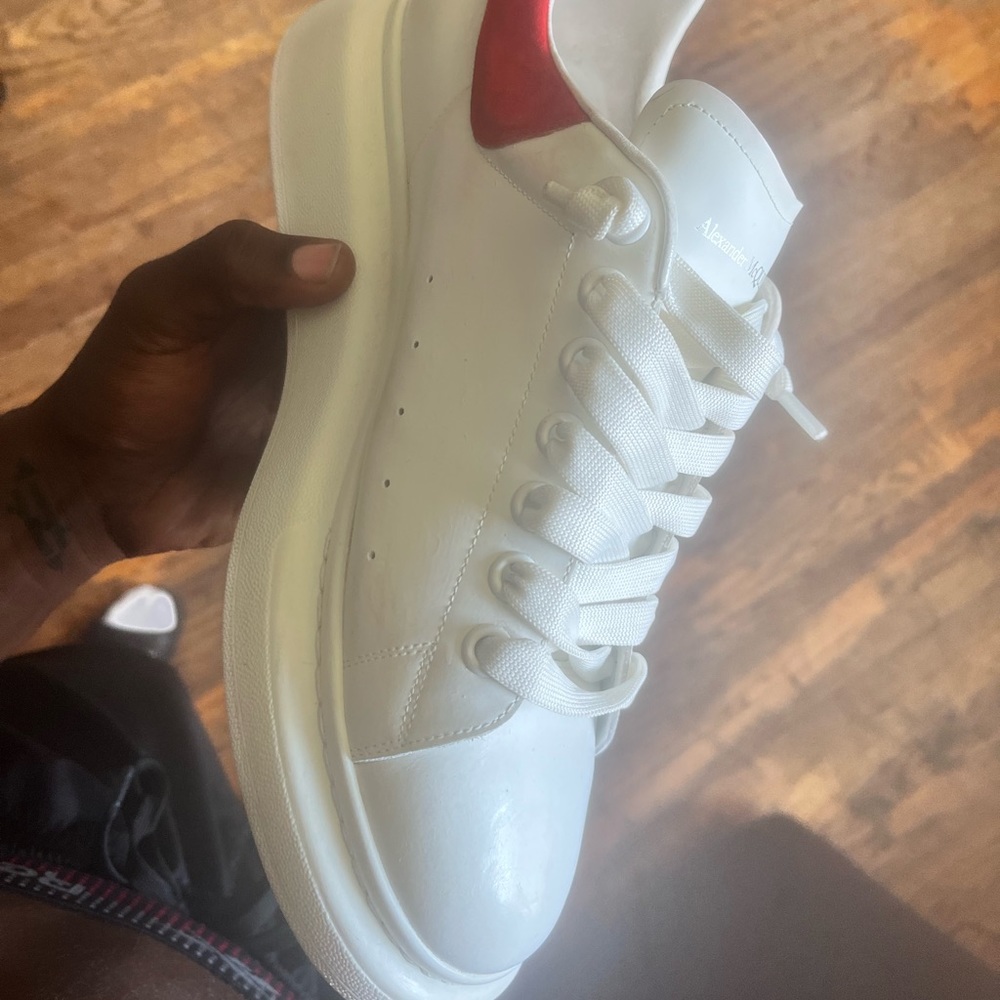 Alexander McQueen Red/White Designer Sneaker - Picture 5 of 5
